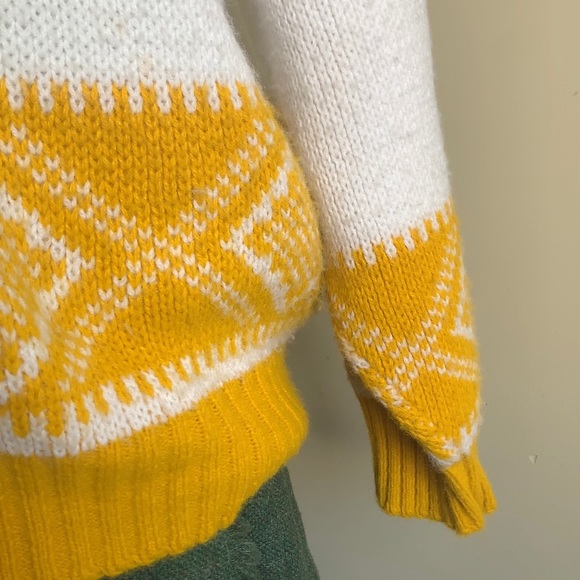 Mustard and White Nordic Sweater - Picture 4 of 6